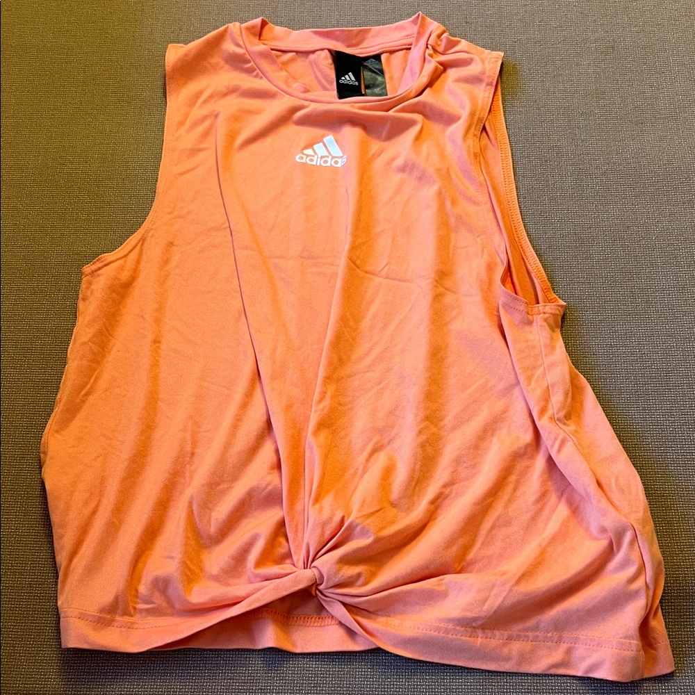 adidas Coral Knot-Front Athletic Tank Top